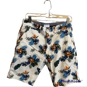 Denim & Flower tropical shorts by Rickey Singh